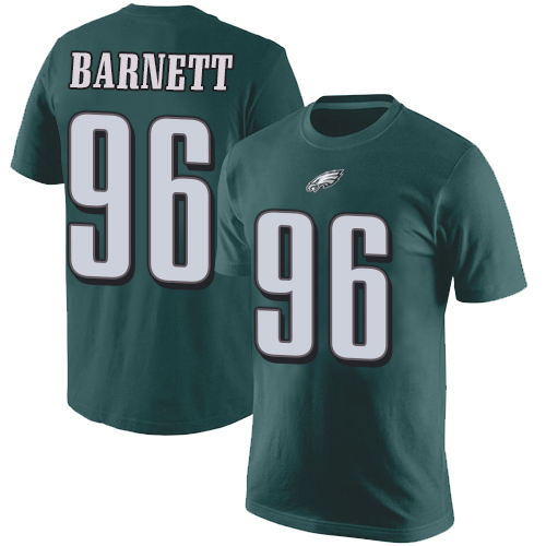 Men Philadelphia Eagles #96 Derek Barnett Green Rush Pride Name and Number NFL T Shirt